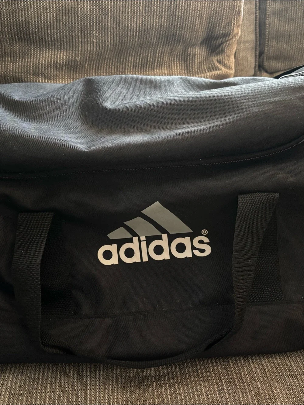 adidas Black Duffel Bag with White Logo